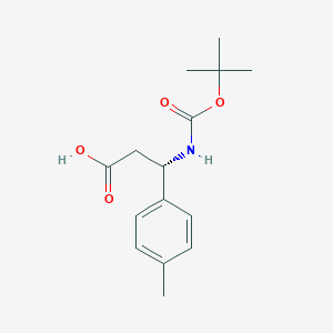 molecular formula C15H21NO4 B1336544 (S)-3-((tert-Butoxycarbonyl)amino)-3-(p-tolyl)propanoic acid CAS No. 479064-96-5