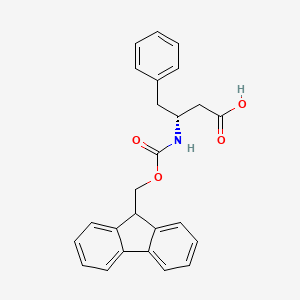 molecular formula C25H23NO4 B1336555 (R)-3-((((9H-Fluoren-9-yl)methoxy)carbonyl)amino)-4-phenylbutanoic acid CAS No. 209252-16-4