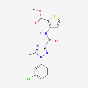 molecular formula C16H13ClN4O3S B13365584 methyl 3-({[1-(3-chlorophenyl)-5-methyl-1H-1,2,4-triazol-3-yl]carbonyl}amino)-2-thiophenecarboxylate 