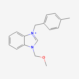 molecular formula C17H19N2O+ B13365645 1-(methoxymethyl)-3-(4-methylbenzyl)-3H-benzimidazol-1-ium 