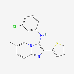 molecular formula C18H14ClN3S B13365661 N-(3-chlorophenyl)-6-methyl-2-(2-thienyl)imidazo[1,2-a]pyridin-3-amine 