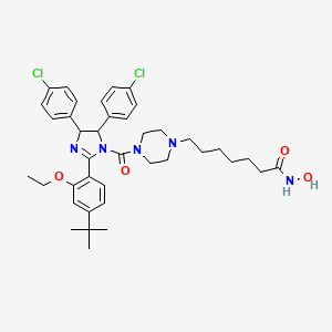 molecular formula C39H49Cl2N5O4 B13365663 7-(4-(2-(4-(tert-Butyl)-2-ethoxyphenyl)-4,5-bis(4-chlorophenyl)-4,5-dihydro-1H-imidazole-1-carbonyl)piperazin-1-yl)-N-hydroxyheptanamide 