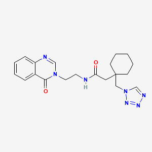 molecular formula C20H25N7O2 B13365929 N-[2-(4-oxo-3(4H)-quinazolinyl)ethyl]-2-[1-(1H-tetraazol-1-ylmethyl)cyclohexyl]acetamide 
