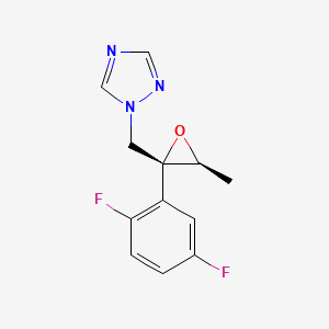 molecular formula C12H11F2N3O B1336594 1-(((2R,3S)-2-(2,5-二氟苯基)-3-甲基氧代环丙烷-2-基)甲基)-1H-1,2,4-三唑 CAS No. 241479-73-2