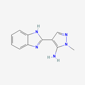 molecular formula C11H11N5 B1336599 4-(1H-benzimidazol-2-yl)-1-methyl-1H-pyrazol-5-amine CAS No. 88105-09-3