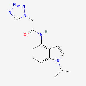 molecular formula C14H16N6O B13365991 N-(1-isopropyl-1H-indol-4-yl)-2-(1H-tetraazol-1-yl)acetamide 