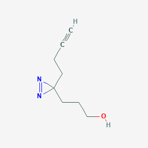 molecular formula C8H12N2O B13366035 3-(3-(But-3-yn-1-yl)-3H-diazirin-3-yl)propan-1-ol 