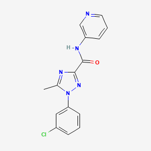 molecular formula C15H12ClN5O B13366063 1-(3-chlorophenyl)-5-methyl-N-(3-pyridinyl)-1H-1,2,4-triazole-3-carboxamide 