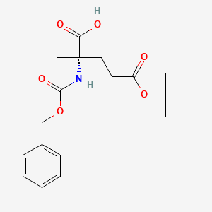 molecular formula C18H25NO6 B13366093 (S)-2-(((Benzyloxy)carbonyl)amino)-5-(tert-butoxy)-2-methyl-5-oxopentanoic acid 