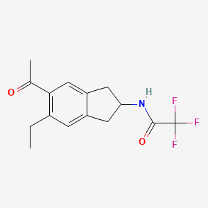 molecular formula C15H16F3NO2 B1336618 N-(5-acetyl-6-ethyl-2,3-dihydro-1H-inden-2-yl)-2,2,2-trifluoroacetamide CAS No. 601487-89-2
