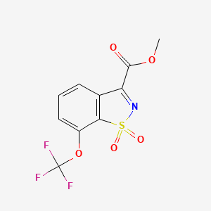 molecular formula C10H6F3NO5S B13366326 Methyl 7-(trifluoromethoxy)benzo[d]isothiazole-3-carboxylate 1,1-dioxide 
