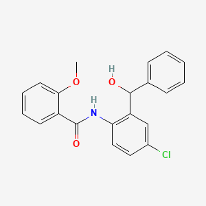 molecular formula C21H18ClNO3 B13366372 N-{4-chloro-2-[hydroxy(phenyl)methyl]phenyl}-2-methoxybenzamide 
