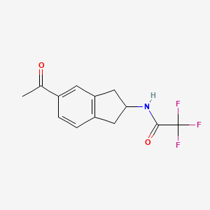 molecular formula C13H12F3NO2 B1336645 Acetamide, N-(5-acetyl-2,3-dihydro-1H-inden-2-yl)-2,2,2-trifluoro- CAS No. 601487-87-0
