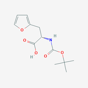 molecular formula C12H17NO5 B133665 (S)-2-((tert-Butoxycarbonyl)amino)-3-(furan-2-yl)propanoic acid CAS No. 145206-40-2
