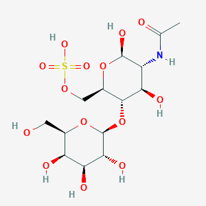 molecular formula C14H25NO14S B1336653 [(2R,3S,4R,5R,6R)-5-Acetamido-4,6-dihydroxy-3-[(2S,3R,4S,5R,6R)-3,4,5-trihydroxy-6-(hydroxymethyl)oxan-2-yl]oxyoxan-2-yl]methyl hydrogen sulfate 