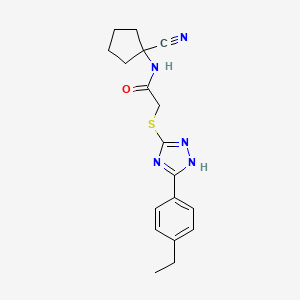 molecular formula C18H21N5OS B13366569 N-(1-Cyanocyclopentyl)-2-((5-(4-ethylphenyl)-4H-1,2,4-triazol-3-yl)thio)acetamide 