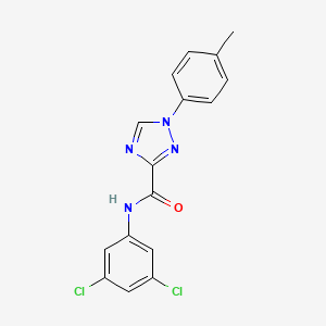 molecular formula C16H12Cl2N4O B13366597 N-(3,5-dichlorophenyl)-1-(4-methylphenyl)-1H-1,2,4-triazole-3-carboxamide 