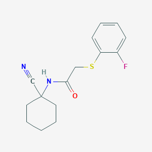 molecular formula C15H17FN2OS B13366658 N-(1-Cyanocyclohexyl)-2-((2-fluorophenyl)thio)acetamide 