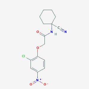 molecular formula C15H16ClN3O4 B13366718 2-(2-chloro-4-nitrophenoxy)-N-(1-cyanocyclohexyl)acetamide 