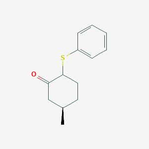 molecular formula C13H16OS B133668 (5R)-5-Methyl-2-(phenylsulfanyl)cyclohexan-1-one CAS No. 101693-93-0