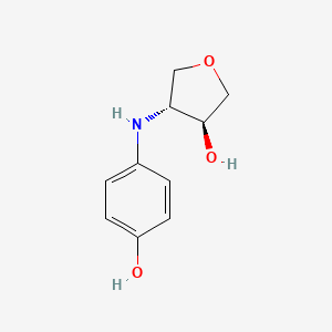 molecular formula C10H13NO3 B13366850 (3S,4R)-4-[(4-hydroxyphenyl)amino]oxolan-3-ol 