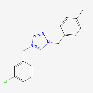 molecular formula C17H17ClN3+ B13366867 4-(3-chlorobenzyl)-1-(4-methylbenzyl)-1H-1,2,4-triazol-4-ium 