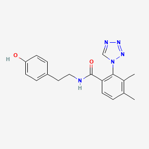 molecular formula C18H19N5O2 B13366876 N-[2-(4-hydroxyphenyl)ethyl]-3,4-dimethyl-2-(1H-tetrazol-1-yl)benzamide 