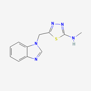 molecular formula C11H11N5S B13366883 5-(1H-benzimidazol-1-ylmethyl)-N-methyl-1,3,4-thiadiazol-2-amine 