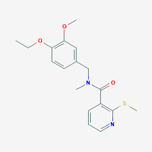 molecular formula C18H22N2O3S B13366976 N-(4-Ethoxy-3-methoxybenzyl)-N-methyl-2-(methylthio)nicotinamide 