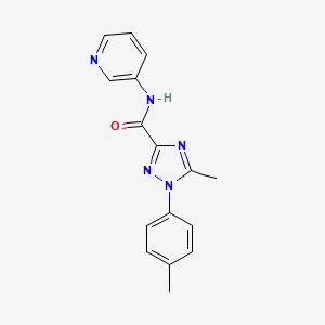 molecular formula C16H15N5O B13367042 5-methyl-1-(4-methylphenyl)-N-(3-pyridinyl)-1H-1,2,4-triazole-3-carboxamide 