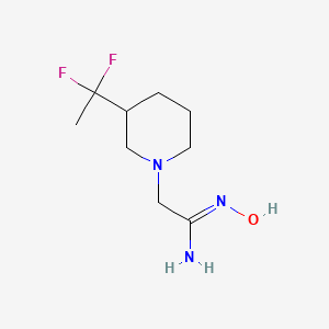 molecular formula C9H17F2N3O B13367082 2-(3-(1,1-Difluoroethyl)piperidin-1-yl)-N'-hydroxyacetimidamide 
