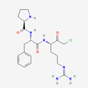 molecular formula C21H31ClN6O3 B1336709 D-Pro-Phe-Arg-Chloromethylketone CAS No. 88546-74-1