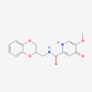 molecular formula C16H16N2O5 B13367122 N-(2,3-dihydro-1,4-benzodioxin-2-ylmethyl)-4-hydroxy-5-methoxypyridine-2-carboxamide 