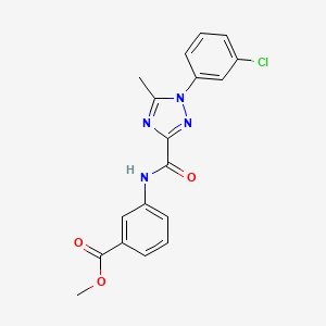 molecular formula C18H15ClN4O3 B13367172 methyl 3-({[1-(3-chlorophenyl)-5-methyl-1H-1,2,4-triazol-3-yl]carbonyl}amino)benzoate 
