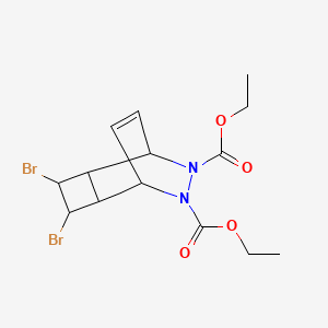 molecular formula C14H18Br2N2O4 B13367311 Diethyl 3,4-dibromo-7,8-diazatricyclo[4.2.2.0~2,5~]dec-9-ene-7,8-dicarboxylate 
