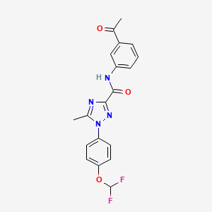 molecular formula C19H16F2N4O3 B13367323 N-(3-acetylphenyl)-1-[4-(difluoromethoxy)phenyl]-5-methyl-1H-1,2,4-triazole-3-carboxamide 