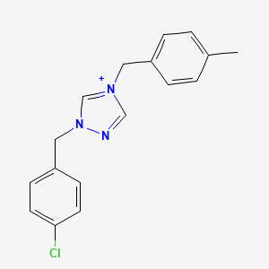 molecular formula C17H17ClN3+ B13367350 1-(4-chlorobenzyl)-4-(4-methylbenzyl)-1H-1,2,4-triazol-4-ium 