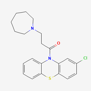 molecular formula C21H23ClN2OS B13367356 3-(azepan-1-yl)-1-(2-chloro-10H-phenothiazin-10-yl)propan-1-one 