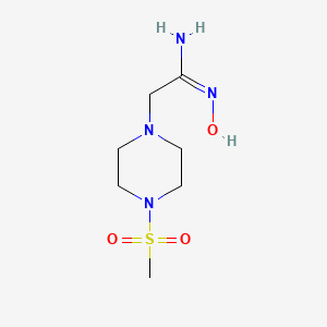 molecular formula C7H16N4O3S B13367392 N'-Hydroxy-2-(4-(methylsulfonyl)piperazin-1-yl)acetimidamide 
