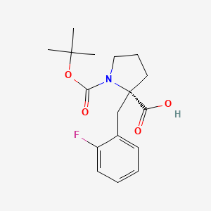 molecular formula C17H22FNO4 B1336740 (S)-1-(tert-Butoxycarbonyl)-2-(2-fluorobenzyl)pyrrolidine-2-carboxylic acid CAS No. 1217635-13-6