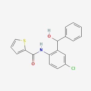 molecular formula C18H14ClNO2S B13367422 N-{4-chloro-2-[hydroxy(phenyl)methyl]phenyl}thiophene-2-carboxamide CAS No. 1266422-38-1