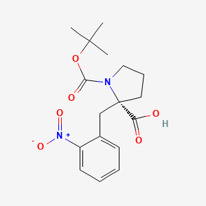 molecular formula C17H22N2O6 B1336743 (S)-1-(tert-Butoxycarbonyl)-2-(2-nitrobenzyl)pyrrolidine-2-carboxylic acid CAS No. 1217814-62-4