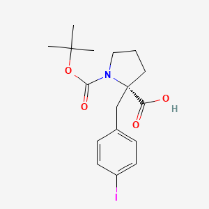 (S)-1-(tert-Butoxycarbonyl)-2-(4-iodobenzyl)pyrrolidine-2-carboxylic acid