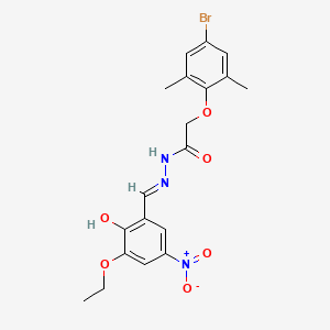 molecular formula C19H20BrN3O6 B13367441 2-(4-bromo-2,6-dimethylphenoxy)-N'-(3-ethoxy-2-hydroxy-5-nitrobenzylidene)acetohydrazide 