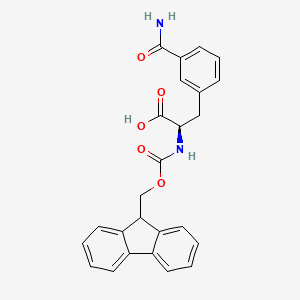 molecular formula C25H22N2O5 B1336746 Fmoc-D-3-Carbamoylphe CAS No. 1217637-40-5
