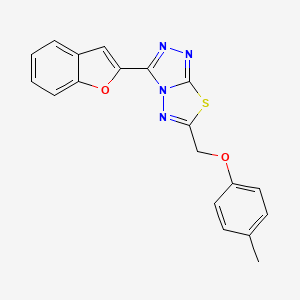 molecular formula C19H14N4O2S B13367467 3-(1-Benzofuran-2-yl)-6-[(4-methylphenoxy)methyl][1,2,4]triazolo[3,4-b][1,3,4]thiadiazole 