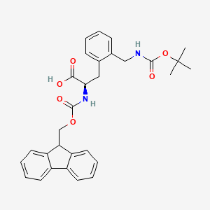 molecular formula C30H32N2O6 B1336748 (R)-2-((((9H-Fluoren-9-yl)methoxy)carbonyl)amino)-3-(2-(((tert-butoxycarbonyl)amino)methyl)phenyl)propanoic acid CAS No. 1217729-44-6