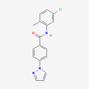 molecular formula C17H14ClN3O B13367552 N-(5-chloro-2-methylphenyl)-4-(1H-pyrazol-1-yl)benzamide 