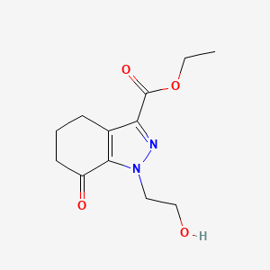 molecular formula C12H16N2O4 B13367587 Ethyl 1-(2-hydroxyethyl)-7-oxo-4,5,6,7-tetrahydro-1h-indazole-3-carboxylate 