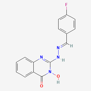 molecular formula C15H11FN4O2 B13367650 4-Fluorobenzaldehyde (3-hydroxy-4-oxo-3,4-dihydro-2-quinazolinyl)hydrazone 
